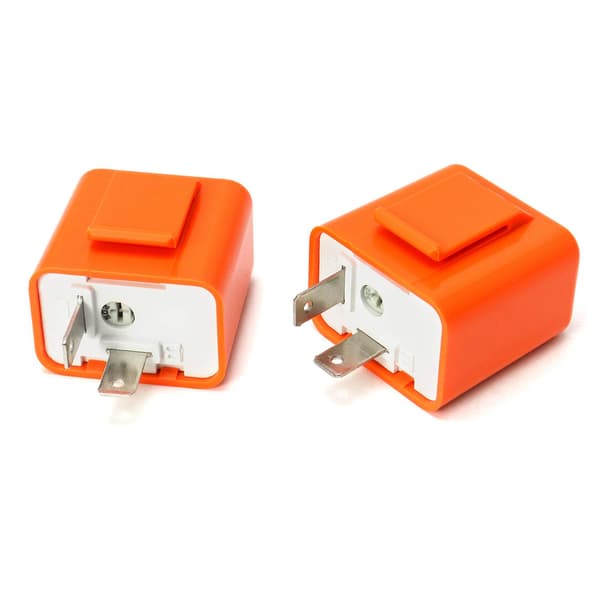 Universal 12V 2-pin flasher relay, motorcycle LED turn signal indicator flasher relay speed adjustable, 2 pcs