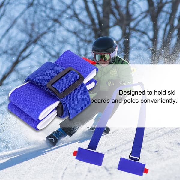 Skulderbærer for ski og snowboard, nylonstroppholder, snowboardtilbehør (blå)