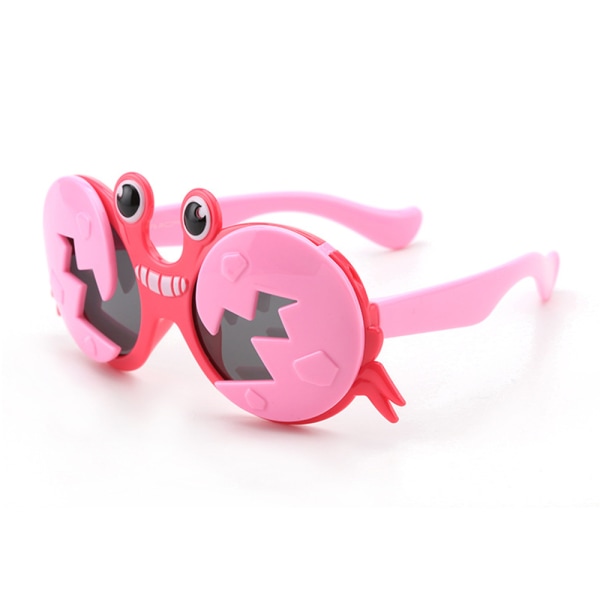 Kids Crab Shape Solglasögon Shades Beach Summer Uv Solskydd Rose red framed pink legs