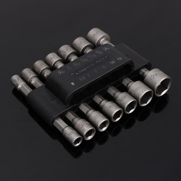 14 stk. sæt Power Nutdriver Topnøgle Bit Sæt Adapter Stærk Ikke-magnetisk Sekskantet Skaft Topnøgle