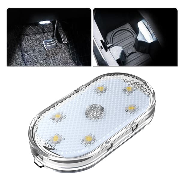Bil Taklampe Berøringskontroll USB-lading Mini LED Leselampe Hvit