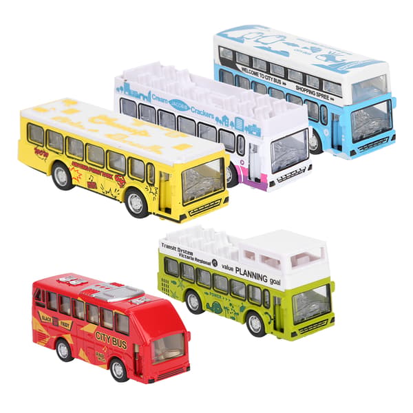1:60 Legeret Bus Model Træk Tilbage Åbningsbar Dør Høj Simulation Bus Model Legetøj A Style 5 stk