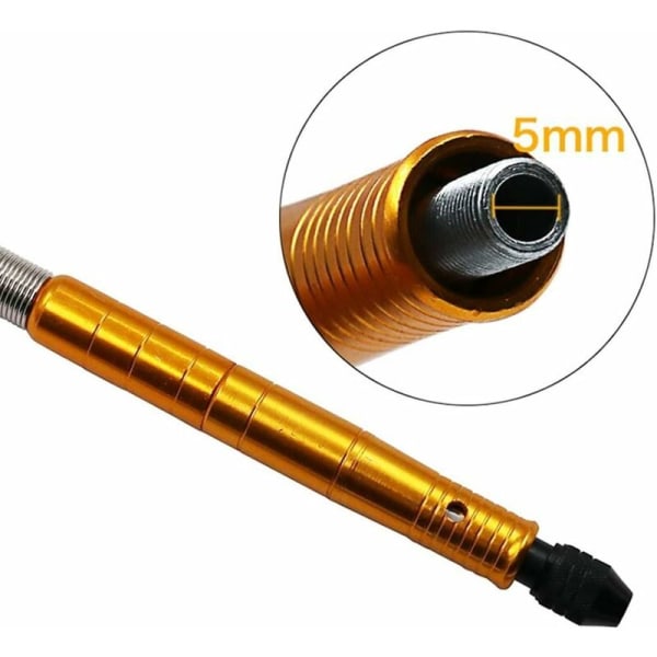 3,2 mm aksel elektrisk skruetrækker, flex aksel momentbor, plejlstangsrør flex aksel med klemme, metallisk gul Al
