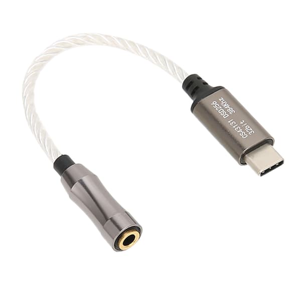 Typ C till 3,5 mm Hörlursförstärkare 15 cm 5,9 tum 120 dB för Android PC Silver