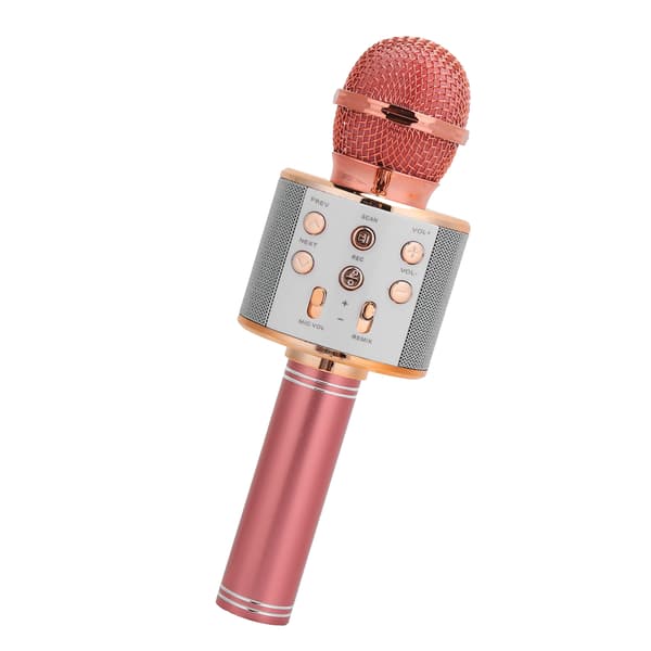 Trådlös Bluetooth Handhållen Mikrofonhögtalare med Multifunktionsknappar för KTV Roséguld