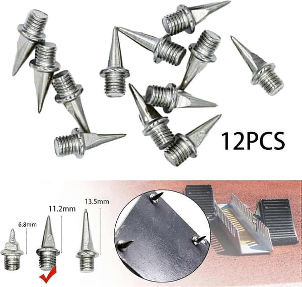 12x Startblokk Pigger Erstatningspigger Multifunksjon M4. Løpepigger for Sprinting 11.2mm