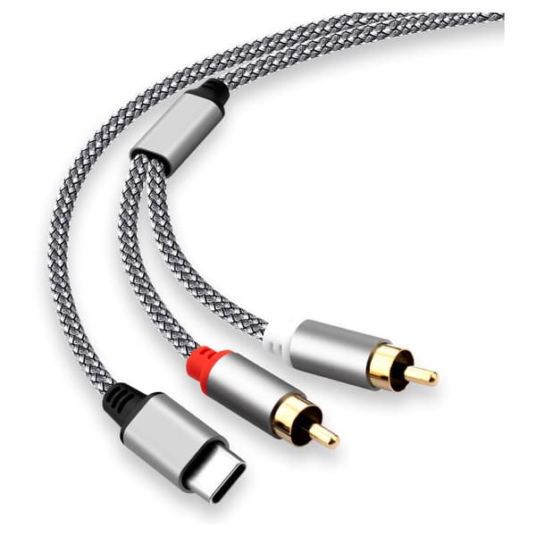 Lightning til RCA aux-lydadapter, Stereo Y-splitteradapter til visse iPhone, iPad til effektforstærker, bil, hjemmebiograf, højttalere
