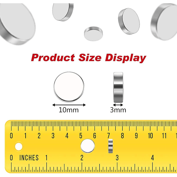 Neodymmagnet, 100 stk. 10 * 3mm Premium neodymmagneter til magnettavler, whiteboard, køleskab, interaktiv, magnetisk overflade