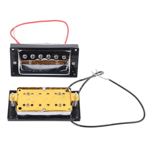 Elgitarr Pickup Metall Dubbelspole för LP Svart Ram Pickup Gitarrdelar Ersättning Silver
