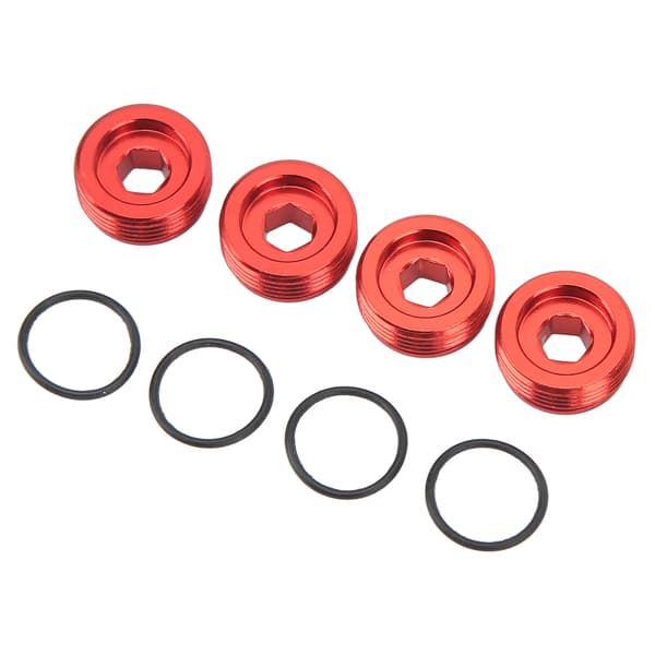 RC Front Hub Mutter Akselmutter med O-ring Aluminiumlegering for ARRMA 1/7 1/8 Skala RC Tilbehørsdeler Rød