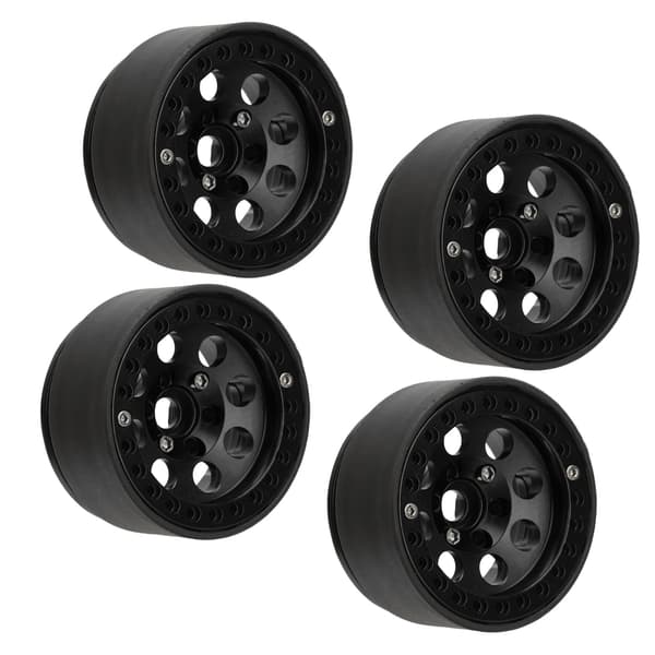 4 stk. 1,9 tommer RC bil hjulfælg nav i aluminiumslegering til Axial SCX10 II III Sort Stabil
