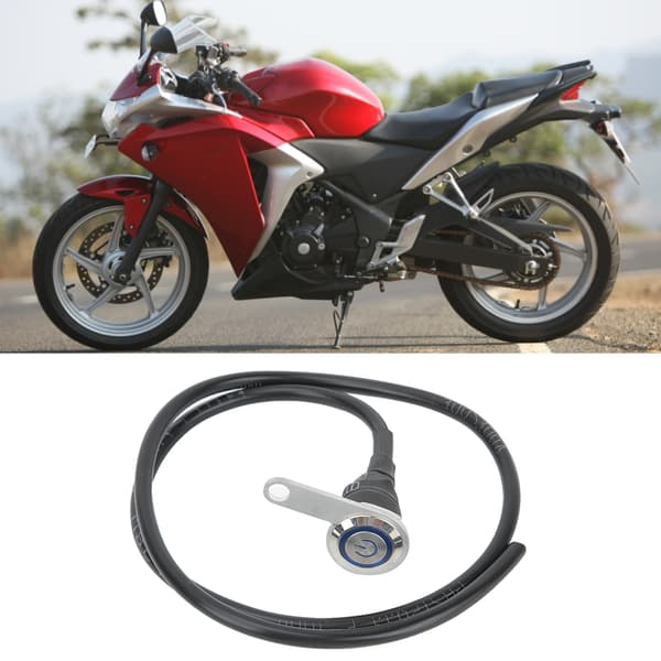 22mm Motorcykelstyre Strömbrytare Enkel List Rostfritt Stål Strömknapp Spotlight