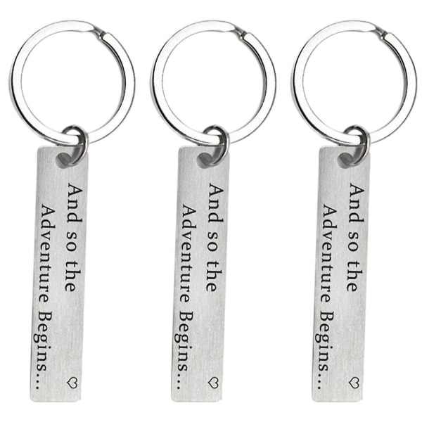 3 kpl avaimenperät ruostumattomasta teräksestä muoti kannettavat luovat avaimenpidikkeet matkamuisto avaimenperät laukku riipukset häihin