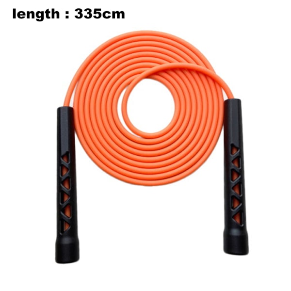 Hopprep för fitness - Hollow Carved Tunn Handle Jumping Rope Black handle orange rope 3.35m