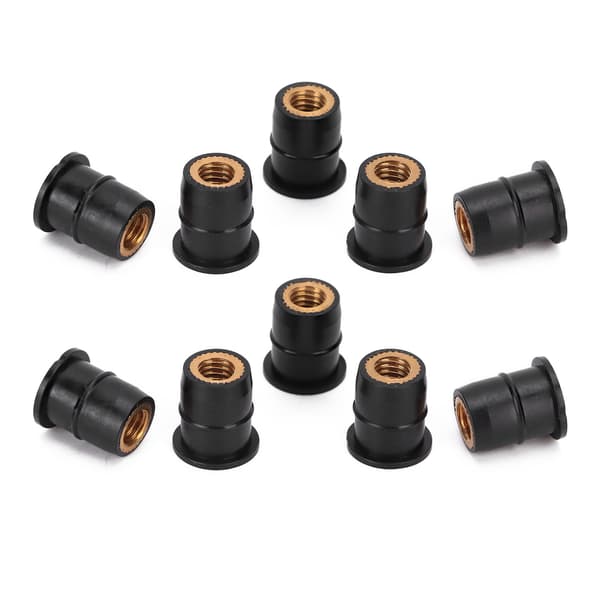 10 st M6x0,8 mm Gummibrassmutter för Motorcykel ATV Vindrutor Kaross