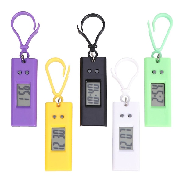 5 st Nyckelring Elektroniska klockor Roliga Nyckelring Fickur Undersökning Små hängande klockor För Barn Studenter (slumpmässig färg)