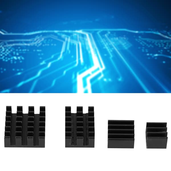 20 stk. sort aluminium køleplade CPU-køler med klæbemiddel til Raspberry Pi 2/3/4 3b 4B