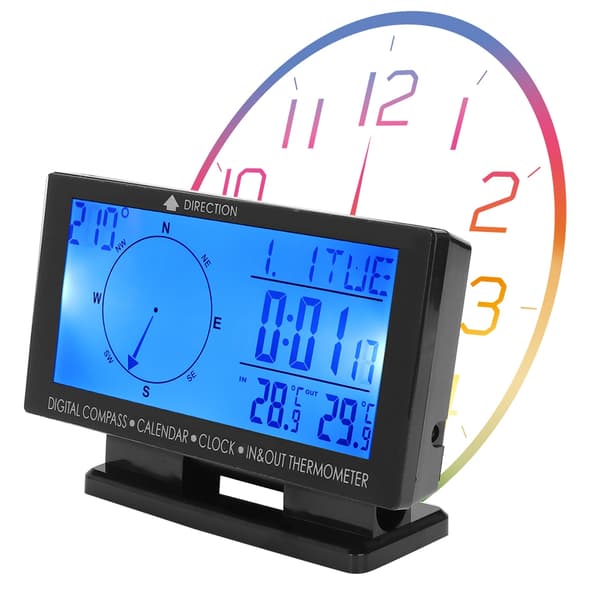 CD60 Multifunksjonell Digital Biltermometer med Tidsnavigasjonsfunksjon