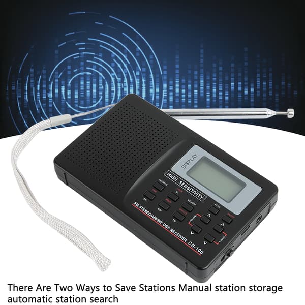Bärbar Digital Fullbandsradio med Väckarklocka