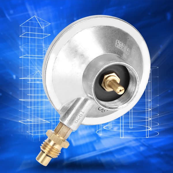Lågtrycksregulator för propangas - Zinklegering, 1\"‑20UNF, för grill (1 styck)