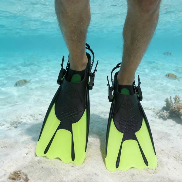 Dykkerfinner Lette Snorkelfinner Svømmeføtter for Menn Kvinner Green Large