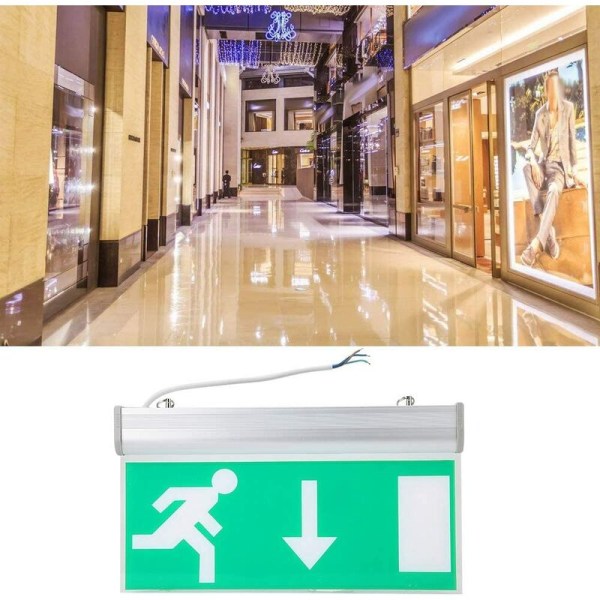 LED nødudgangslys, LED nødsignallys, grønne sikkerhedsevakueringslys til indkøbscentre, supermarkeder, s
