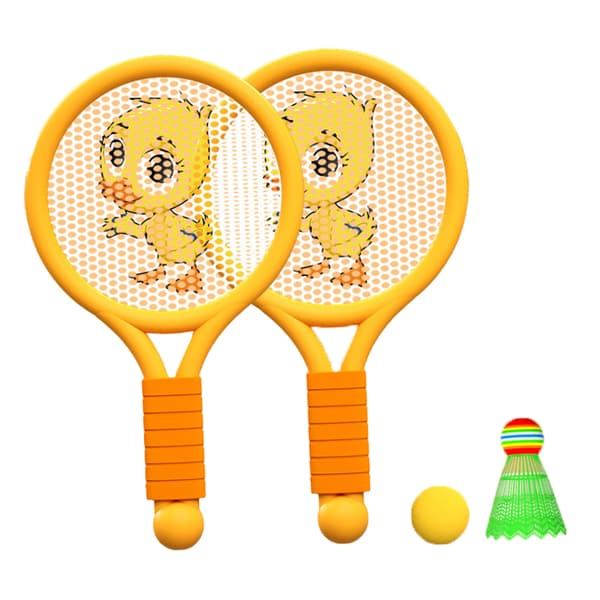 Letvægts Badmintonketsjer Legetøjssæt til Drenge Piger 3 til 7 År Indendørs Udendørs Orange Ælling