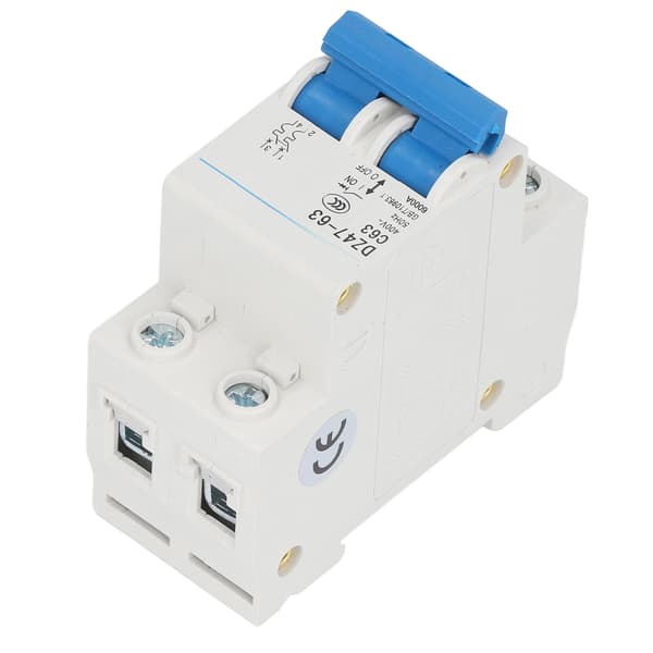 2P Strömbrytare Pa66 Kortslutningsskydd DIN-skena Montering 400V 63A Brytkapacitet 4500A 6000A Universal