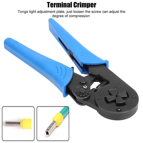 Justerbar Rørterminal Krymper - HSC8 Terminal Krympetang (1 stk)