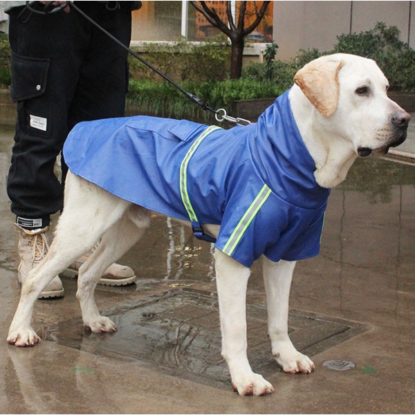 Hupullinen Big Dog Rain Poncho Heijastava sadetakki koirille Lemmikkien vaatteet - Tummansininen L 3 - 5kg,