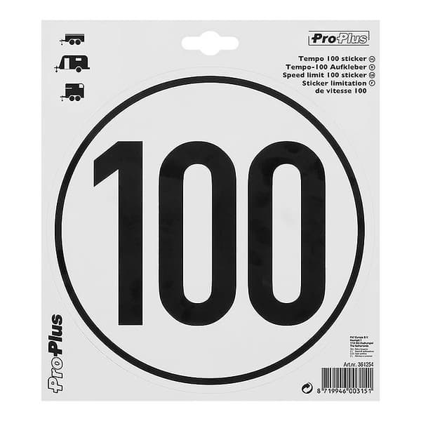 Hastighetsbegrensning 100 klistremerke