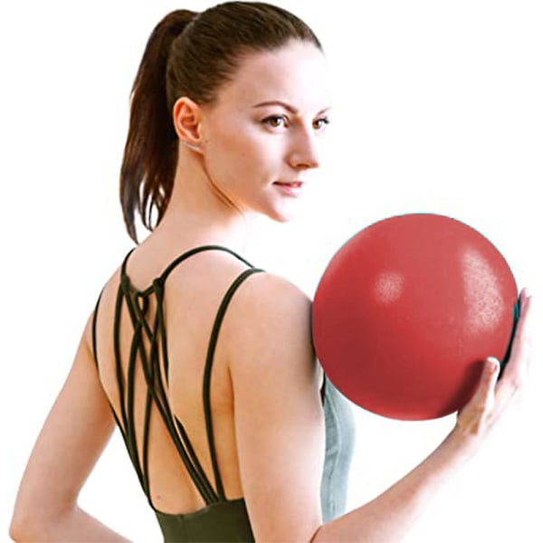 Liten boll för pilates, stabilitet boll mini yoga boll för kvinnor träning fitness fysioterapi Red