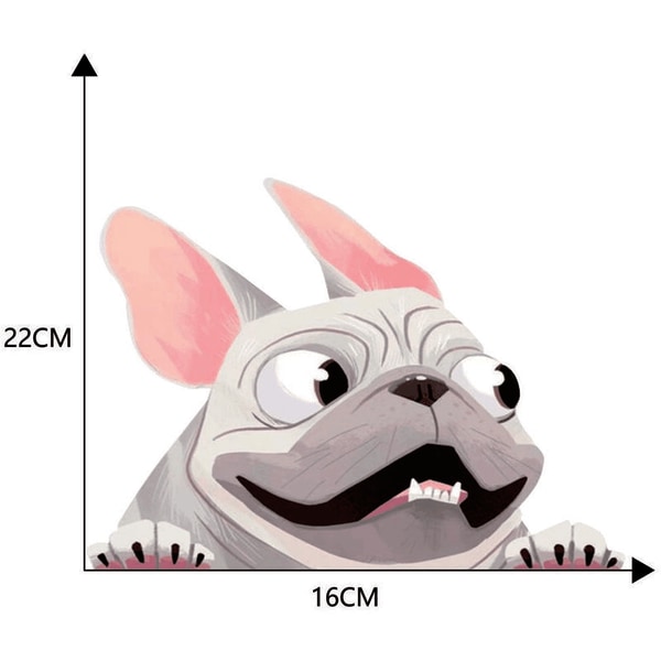 Ranskanbulldoggi 3D-tarra, vedenpitävä (tyyppi A)