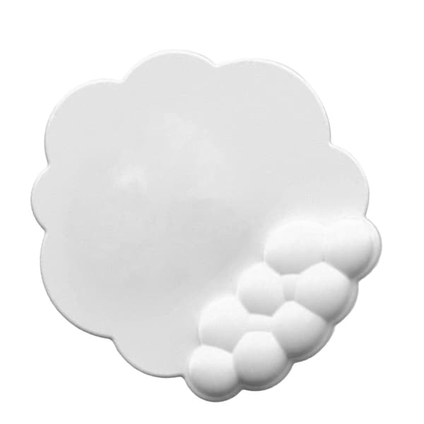 Cloud musemåtte med memory foam håndledsstøtte ergonomisk håndfladestøtte skridsikker til PC bærbar gaming hvid