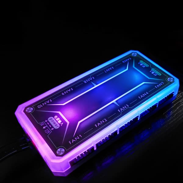 RGB PC Kabinet Blæser Controller Bundkort Synkronisering Stærk Luftstrøm Musik Rytme Sensor ABS RGB LED Controller