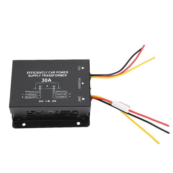 Auto DC strømtransformator omformer DC 24V til 12V bilspenningsreduserer (30A)