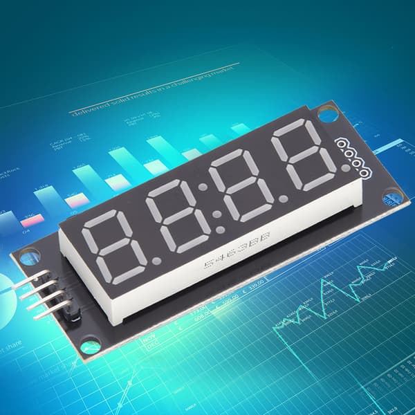 4-siffrig 7-segments LED-displaymodul TM1637 Grön för Arduino