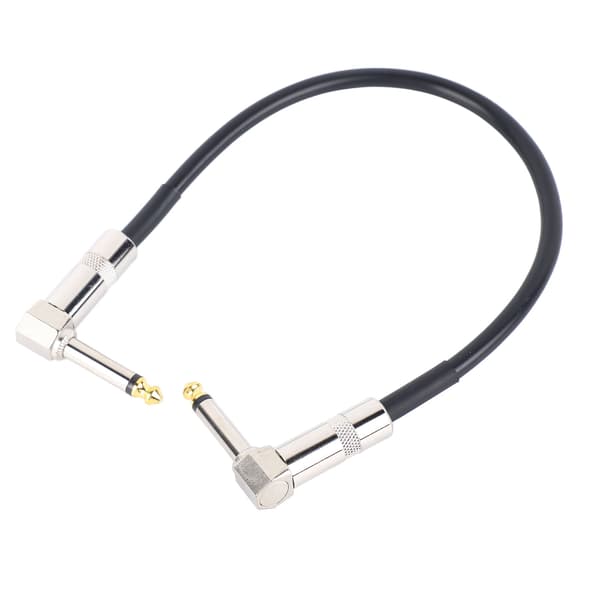 6,35 mm effektkabel støydemping metallkjerne rettvinklet plugg gitar patchkabel pedalledning