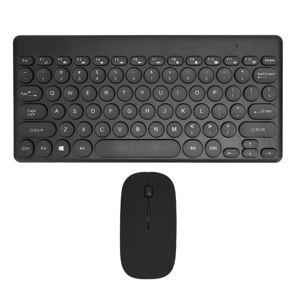 Trådløst 2.4G 78 Taster Tastatur 4 Knapper Mus Sæt Mini Kontor Computer Tilbehør Sort