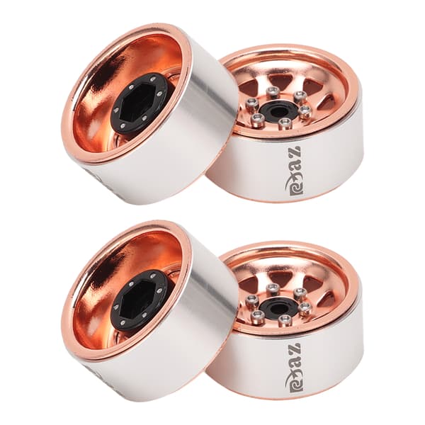 4st RC Bil Hjulnav 1.0in Crawler 7mm Hex Driver Silver Yttre Triangulär 9 Hål Metallfälgar Guld