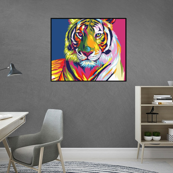 Väggdekor DIY Digital Painted Tiger Interiör Art Deco-målning (40*50),