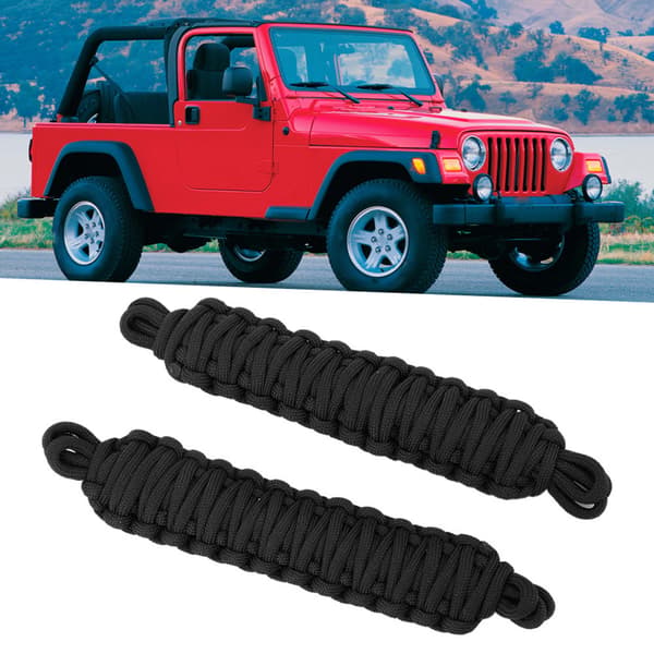 2 stk. bildørrestriksjonsstropp beskyttelse begrensende stropp passer til Jeep Wrangler TJ 1997-2006 Svart