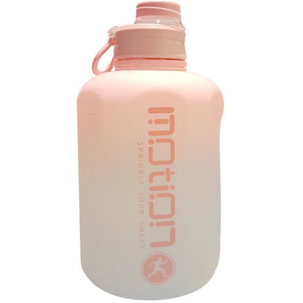 Vandflaske 2,2 l, gallon sportsspand med håndtag, stor kapacitet plastik kop hoppedæksel Praktisk 2-farve gradient