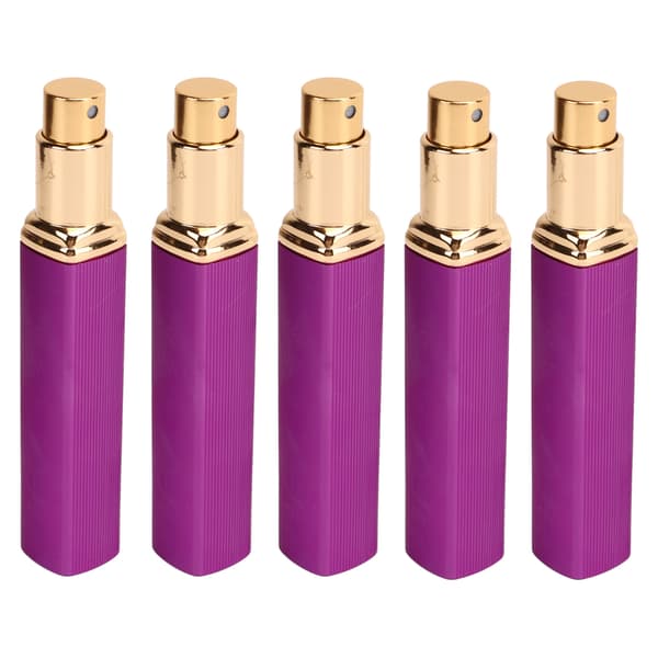 5-pack påfyllningsbar 12 ml aluminium parfymatomizer resesprayflaska lila