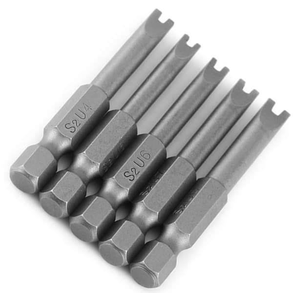 S2 Legeret Stål 1/4\" Hex Skaft U-formet Magnetisk Skruetrækker Bits Sæt (5 Stk, 50mm)