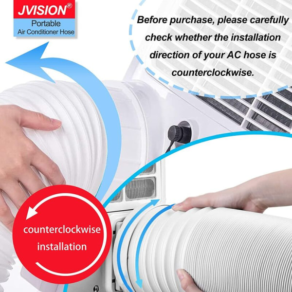 Siirrettävä ilmastointilaitteen tyhjennysletku, joustava PVC-tyhjennysletku siirrettävään ilmastointiin (valkoinen*vasen pyörimissuunta Ø