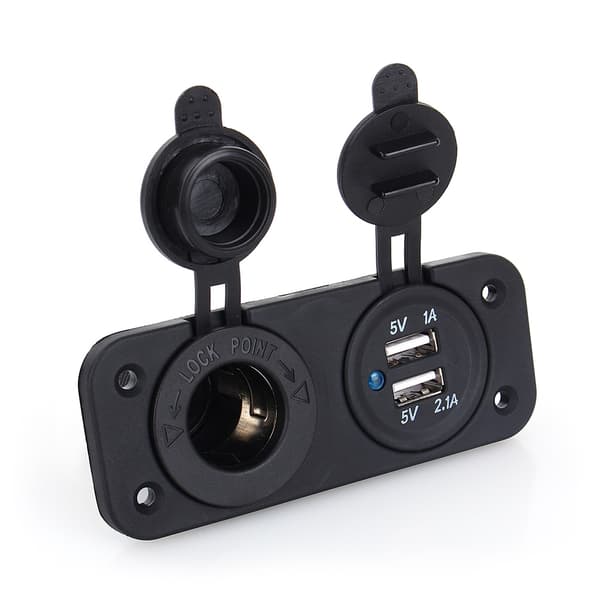 Dobbel USB Bil Auto Sigarettenner Uttak Splitter 12V Lader Strømadapter Uttak