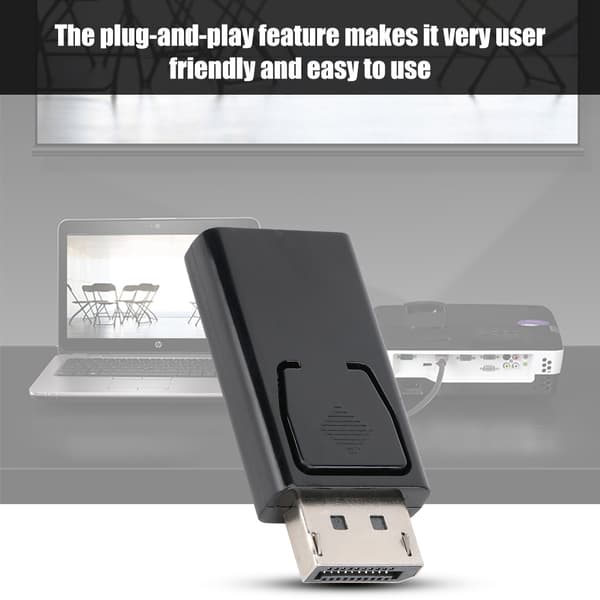 DP Han til HDMI Hun Adapter Konverter PC Laptop HDTV Sort Display Port Interface