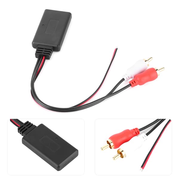 Universal Trådlös Bluetooth Modul Adapter AUX Ljud 2 RCA Auxiliär Kabel Bilradio Anslutning