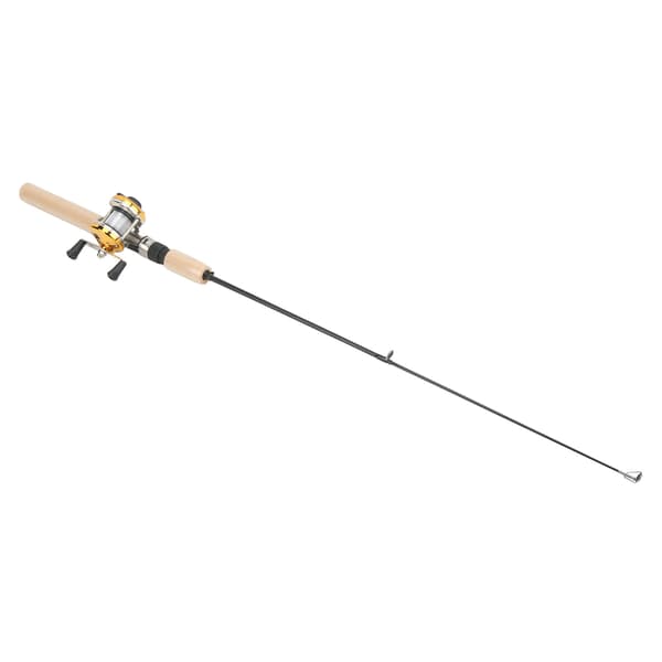 Isfiske Spö Rulle Combo Kit med Jigg Flugor Flöte Sötvatten Saltvatten Utrustningsset